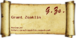 Grant Zsaklin névjegykártya